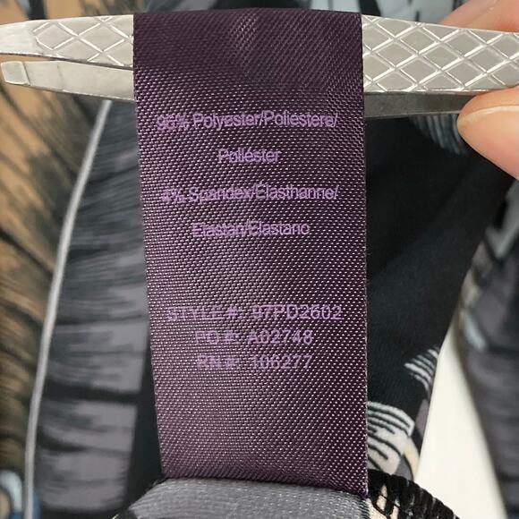 NWOT HALE BOB Blouse S Chains-Rope Leaf Faux Wrap Long Sleeve Lined Stretchy - Picture 8 of 11